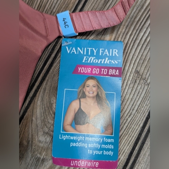 Vanity Fair Underwire 44C NWT Bra In Muave Pink - Picture 5 of 10